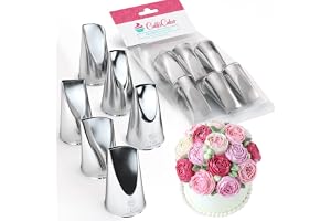 CukkiCakes Set med 6 professionella blombakverk (124, 120, 122, 124k, 125k, 126k), för tårt- och cupcake-dekoration, kompatib