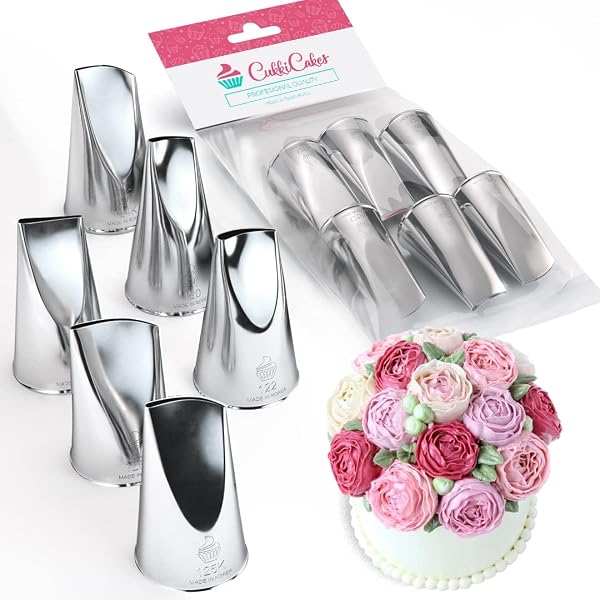 Kit Décoration Gâteaux 17 Pièces - Clous à Fleurs, Buses, Poussoir, Support Bois - Pour Pâte à Sucre Et Glaçage