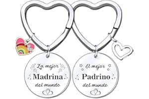 YJYJZX 2ps regalo padrinos bautizo llavero llavero padrino y madrina regalo llavero del padrino madrina idea regalo día de pascua bautismo mejor padrino madrina