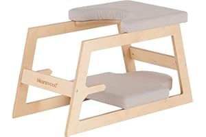 MEANSWOOD Meanwood Nap | Yoga and fitness bench | Inversion bench | Yoga chair | Yoga stool | In wood | Easy and safe reversals (Trasparent)