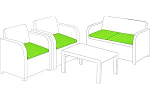 Gardenista Coussins D'extérieur pour Meubles en Rotin | Coussins de Jardin pour Carolina | Rembourrage de Chaise de Patio Résistant à l'eau | Léger et Durable | Confortable | 4 Pièces (Lime)