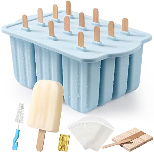 MEETRUE Eis-am-Stiel-Formen Silikon, 12er