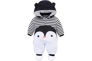 Minizone Bebés Mameluco Invierno Traje de Nieve Niños Niñas Algodón Desmontable Capucha Abrigo Manga Larga Dinosaurio Disfraz Monos Regalo 0-12 meses