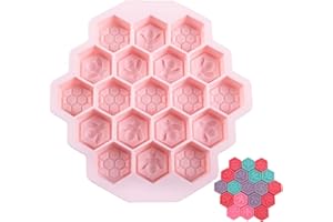 YBFBSJK Silicone Savon Nid d'Abeille Moule à Savon Polyvalent Moule De Cuisson Au Four Moule En Silicone De Glaçage 19 Puits Pour La Cuisson Des Gâteaux Desserts Fabrication De Savon Artisanal