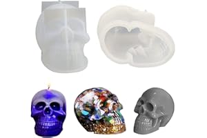 HYXODJY Molde de silicona de calavera Formas de velas de calavera Molde resina epoxi calavera Molde de resina epoxi con forma de calavera 3D Molde de jabón para velas aromáticas Para hacer velas, regalo