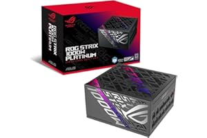 ASUS ROG Strix 1000P Gaming, Alimentatore Modulare per PC, 1000W di Potenza, PCle Gen 5.0, 80 Plus Titanium, Standard ATX 3.1, Ventola con Doppio Cuscinetto a Sfera, Nero, ROG-STRIX-1000P-GAMING