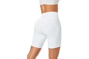 Promover Womens Sports Shorts Biker Yoga Shorts Running Pants High Waisted Leggings with Pockets Tummy Control Compression Shorts Non See Through Workout Cycling Summer Hot Pants
