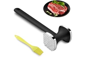 Gowkeey Fleischklopfer, Fleischhammer, Doppelseitiger Fleischklopfer, Meat Tenderizer, Schnitzelklopfer für Steak, Schnitzel, Rindfleisch, Huhn, Schwein, Spülmaschinengeeignet