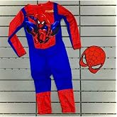 TrendMELO &Ccedil;ocuk &Ouml;r&uuml;mcek Adam Maskeli Kost&uuml;m, 9-10 Yaş, spdrmenbasklı, Kırmızı Mavi