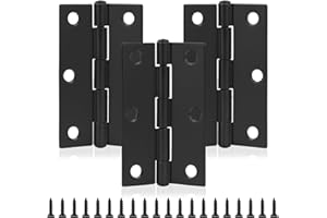 MABAHON 3PCS Door Hinges，75mm (3 Inch) Black Butt Hinges with 20PCS Hinge Screws for Outdoor and Internal Doors Home Furniture Wooden Door Hinge Thickened Folding Butt Hinge