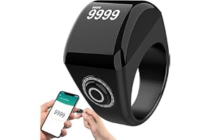 Dhikr Counter | Smart fingerräknare för bön med tydlig skärm, digital talräknare – 5 bön tidspåminnelser ring, elektronisk räknare visar tid, recitationsräkning och böntid