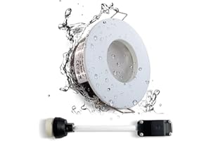 Sweier IP65 Waterproof LED Recessed Ceiling Downlight for Bathroom and Kitchen Spotlight (Bulb Not Included), Die Cast Aluminum White Downlight Cutout 68mm