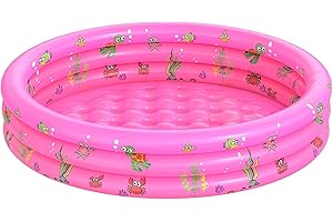 SUNSHINE SMILE Aufblasbares Planschbecken,100X40cm Swimmingpool,Schwimmbecken,Aufblasbare Pool,3 Ringen Planschbecken,Aufblasbarer Pool,Aufblasbarer Kinderpool,Babypool,Tragbare Badewanne,Kinder Planschbecken