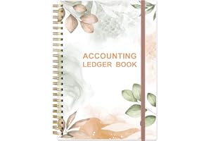 HEVEBOIK Accounting Ledger Book - A5 Ledger Book for Bookkeeping, Small Businesses & Personal Use, Expense Tracker Notebook for Tracking Money, Expenses, Deposits & Balance, 5.8" x 8.4", Rose Leaf