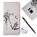 Produktbild Samsung Galaxy Note 7 Schutzhülle Leder Hülle, Alfort 3 in 1 Bling Glitzer Glitter Prägung Flip Wallet Fashion Design Dual Use Falten Premium PU Leder Tasche Case Cover Folio Mappen Kasten Abdeckung für Samsung Galaxy Note 7 Smartphone Funktion Unterstützte Telefone mit Schuhe mit hohen Absätzen ( Weiß ) + Netter Staub Stecker + Alfort Schwarz Stylus Pen