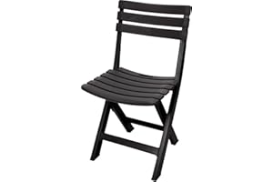 Spetebo Chaise pliante robuste en plastique - chaise de jardin et de balcon anthracite
