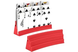 Celehappy 2 stycken korthållare spelkort med magnetisk montering 3 ramper spelkortshållare för att ställa upp hållare för kor