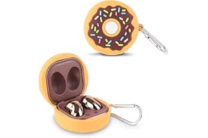 XMBYGY Silicone Earbuds Case Cover with Keychain Designed for Samsung Galaxy Buds2 Pro (2022), Galaxy Buds 2 (2021), Galaxy Buds Pro (2021), Galaxy Buds Live (2020) (Donuts)