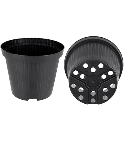 50 Schwarze Rundtöpfe – 9 X 7,2 Cm, UV-beständig, Mit Gelochtem Boden Für Die Anzucht