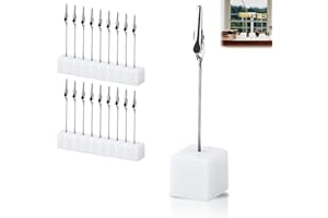 HUAMIRRA Mémo,20 Pcs Mémo et Porte,Clips Message, Porte Notes,Photo Droit Avec Pince Crocodile, Convient Pour la Décoration de Bureau,Mariage,Fête,Maison,Blanc