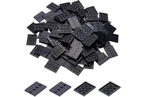 FINGERINSPIRE 100 bases de soporte de plástico negro, 3,2 x 2,4 cm, figura de acción, base de soporte, modelo de pantalla, reutilizables, 4 pines, modelo de soporte, para figura de acción GI Joe Motu