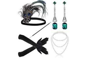 JIAJIAYI 1920s Set di accessori Costume,Set di accessori per pinna anni 20, anni 20 costumi accessori, accessori Great Gatsby da donna, per feste a tema, set di fantasia Charleston