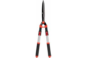 Recalma Taille-haie télescopique 65-85 cm – Sécateur de jardin de qualité supérieure avec lames en acier, sécateur combiné et cisaille à arbustes, manuel, rouge/noir
