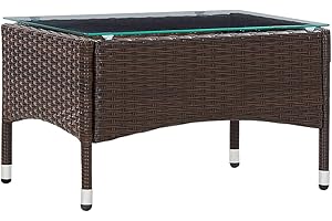 vidaXL Mesa de Centro Muebles Mesita Auxiliar Decoración Jardín Terraza Exterior al Aire Libre Patio Parque de Ratán Sintético Marrón