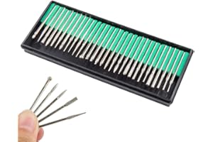 Gasea 30pcs 3mm Tige Fraises Ratatif Diamantées Pour Verre, Marbre, Rock et Bijoux Rotatif de Gravure Outil