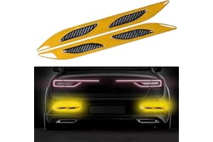 LCXECNW 2 PZ Auto Forte Striscia Riflettente Adesivi,Auto Trunk Adesivi Riflettenti, Visibilità Notturna Riflettente Decal,Riflettente Sicurezza Avvertenza Striscia Adesivi per Auto,Camion,Moto (Giallo)
