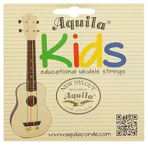 Aquila Kids Educational Colorful Ukulele New Nylgut Strings Soprano Green Red Yellow Blue