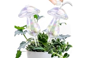 E-feilai Mushroom Watering Globes,Glass Watering Devices,Plant Spikes Insert, Automatic Plant Waterer,Self Watering Bulbs, Mushroom Plant Feeder for Gift (4, Mushrooms)