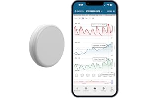 BLUE MAESTRO Disc Maxi 3 in 1 Wireless Indoor Outdoor Thermometer, Hygrometer & Dew Point Sensor & Data Logger, Smart Temperature Humidity Monitor with ALERTS Bluetooth Compatible