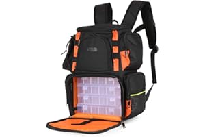 Lixada - Mochila de pesca impermeable con 4 cajas de pesca para pesca, al aire libre, senderismo, camping