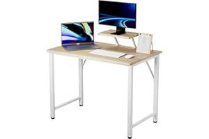 PIPIPOXER Scrivania per Computer 80x40x75cm, Scrivania da Ufficio per Studenti e Lavoratori, Tavolo da Scrivania con Supporto per Schermo, Scrivania, Struttura in Metallo, per Studio, Lavoro, Legno