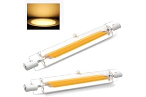ZJZG Bombilla LED R7S 118mm Regulables, R7S LED 118mm 20W COB Equivalente 200w Lámpara Halógena, Blanco Cálido 3000K, 2000LM, iluminación de haz de 360 ​​°, 2 Pack