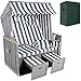 Produktbild SSITG XXL Strandkorb Premium Volllieger Gartenliege Ostsee + Schutzhülle + 4 Kissen