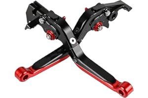 MZ-STORE Motorbike Adjustable Brake Clutch Levers Foldable for GSXS 750 2011-2020-Black+Black+Red+Red