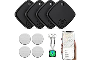 TDTOD Air Tracker Tag, Smart Tracker,4 Piezas Localizador de Objetos Bluetooth Compatible con Apple Find My (Solo iOS),Key Finder con Batería Reemplazable para Llaves,Maletas,Carteras