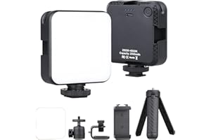 Lampe de caméra, Lampe vidéo LED ARTCISE avec Batterie Rechargeable de 2000 mAh, 2500-6500K avec Support de Sabot Froid pour Sony, Nikon, Appareil Photo Reflex numérique Canon et Vlogging, Youtube