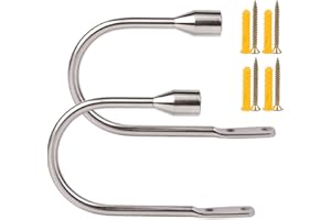 EGOERA Curtain Holdbacks, Curtain Drapery Holdbacks Tieback, Curtain U Metal Hooks Holder, 1 Pair Silver