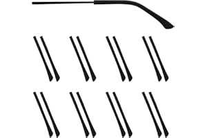YUXIANLB Lot De 8 Paires De Manchons De Rechange En Silicone Pour Branches De Lunettes Fines En Métal (Noir)
