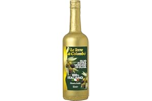 Le Terre di Colombo – Bouteille d'Huile d'Olive Extra-Vierge 100 % Italienne - Emballage doré - 0.75 L