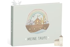 mintkind Erinnerungsalbum Taufbuch Meine Taufe Arche Salbei – Geschenk zur Taufe für Jungen und Mädchen – Geschenk von Patentante oder Patenonkel – liebevoll gestaltetes Buch für besondere Momente