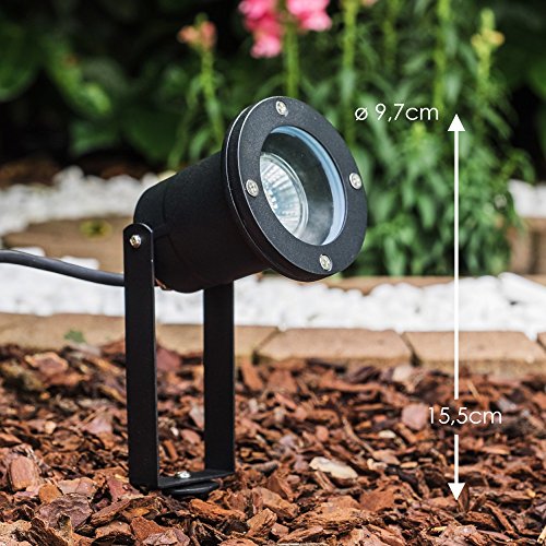 Gartenstrahler in Schwarz – Gartenbeleuchtung – Terrassenbeleuchtung – Gartenspot – Teichbeleuchtung – Wegelicht für gemütliche Abende im Freien - 2