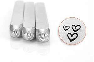 ImpressArt Metal Punch Stamp Kit, Assorted Hearts 1.5/2 / 3mm Sizes, 3 Pieces, Steel