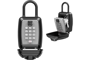 BUITHAFU Caja para llaves de aleación de zinc, Caja de seguridad resistente para llaves, resistente a la intemperie, caja de seguridad segura al aire libre para el hogar, oficina