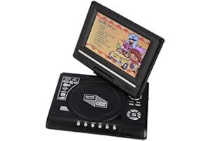 MUGAST 7.8'' HD Portable DVD Player, 270Degree Rotation Screen TV/Game Player, FM Radio Receiver, Support AVI, EVD, DVD, SVCD, VCD, CD, CD-R/RW, Mpeg-4(UK)