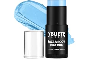YBUETE Light Blue Face Body Painting Stick, Professional Light Blue Full-coverage Cream Face Paint for Halloween SFX Avatar Corpse Bride Cosplay Makeup, Washable Eye Body Stick for Adult Costume Party