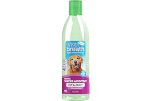 TropiClean Refrescante Bucal para Perros - Aditivo para el Agua para Perros, Mascotas I Sin Cepillado I Combate la Placa y el Sarro I Con Glucosamina para Cuidar las Articulaciones - 473 ml